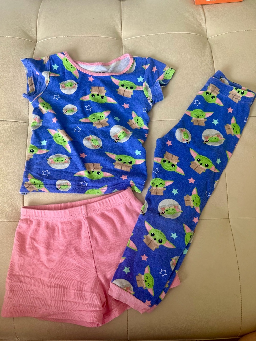 Star Wars Baby Yoda Blue and Pink Kids Pajama Set